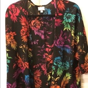 Lularoe Lindsay unicorn neon Hawaiian flowers